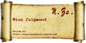 Miss Zsigmond névjegykártya